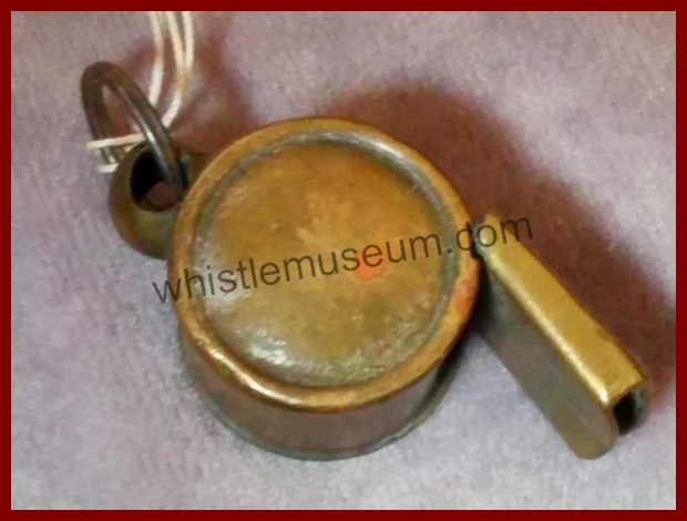 The Acme 1894 Reg design 230905 Domed style button type sides and hollow spherical knop , side view whistle museum