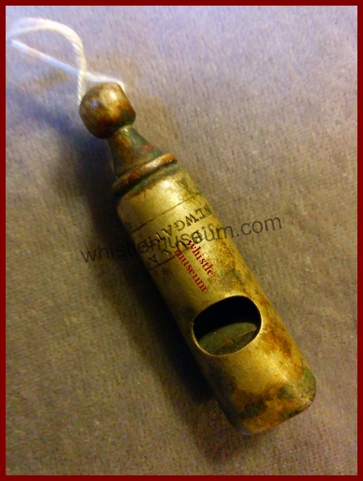 J.Buck Newgate Round pea whistle by Jhon Barrall , 1880s whistle museum