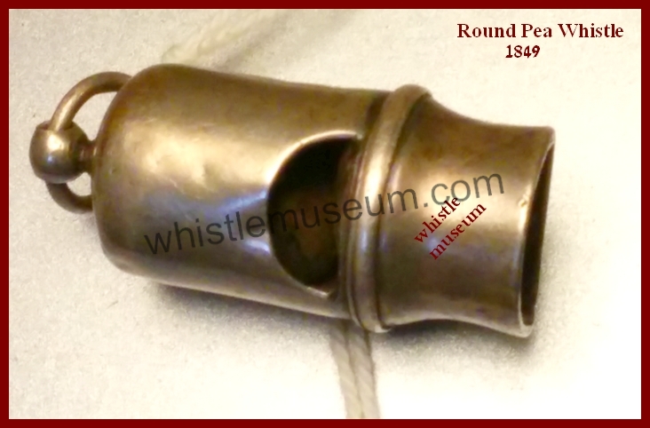 Round Pea whistle, round pea whistles time line Y & W Birm whistle museum