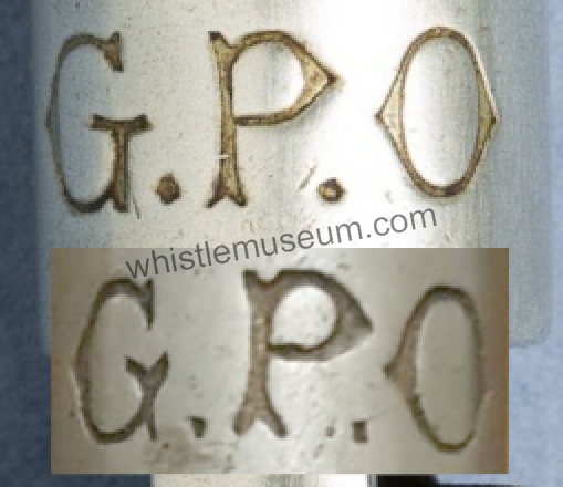 This image has an empty alt attribute; its file name is Hudson-Whistles-vs-Dowler-GPO-stamp-c-1900-Different-Stamps-Note-the-G-whistle-museum.png